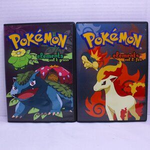 Pokemon Elements Lot - Volume 1 Grass and Volume 2 Fire DVD's Playtested.